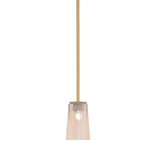 Toltec Franklin 4.5in 1-Light Mini Pendant | New Age Brass and Amber Gradient Glass | Kitchen Island & Breakfast Bar | 4.5 x 7 in | Model 1201-NAB-263