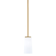 Toltec Franklin 5in 1-Light Mini Pendant | New Age Brass and White Opal Glass | Kitchen Island & Dining Room | 5 x 10 in | Model 1201-NAB-291