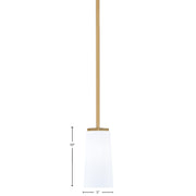 Toltec Franklin 5in 1-Light Mini Pendant | New Age Brass and White Opal Glass | Kitchen Island & Dining Room | 5 x 10 in | Model 1201-NAB-291