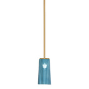 Toltec Franklin 5in 1-Light Mini Pendant | New Age Brass and Blue Gradient Glass | Kitchen Island & Dining Room | 5 x 10 in | Model 1201-NAB-295