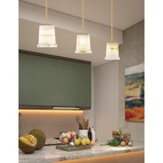 Toltec Franklin 6in 1-Light Mini Pendant | Transitional New Age Brass and Natural Stone | Kitchen Island & Dining Room | Model 1201-NAB-4128