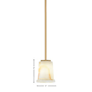 Toltec Franklin 6in 1-Light Mini Pendant | Transitional New Age Brass and Natural Stone | Kitchen Island & Dining Room | Model 1201-NAB-4128