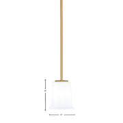Toltec Franklin 6in 1-Light Mini Pendant | Transitional New Age Brass and White Opal Glass | Kitchen Island & Dining Room | Model 1201-NAB-5031