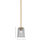 Toltec Franklin 6in 1-Light Mini Pendant | Transitional New Age Brass and Smoke Bubble Glass | Kitchen Island & Dining Room | Model 1201-NAB-5032