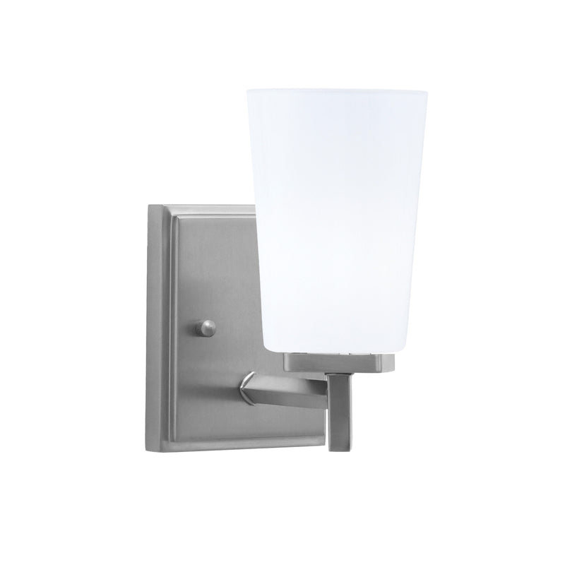 Toltec Franklin 1-Light Wall Sconce | Graphite and White Opal Glass | Bedroom & Hallway Accent Light | 4.5 x 5.75 x 10 in | Model 1211-GP-261