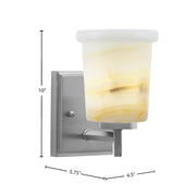 Toltec Franklin 9in 1-Light Wall Sconce | Modern Graphite and Natural Stone Shade | Bedroom & Hallway Accent Light | Model 1211-GP-4128