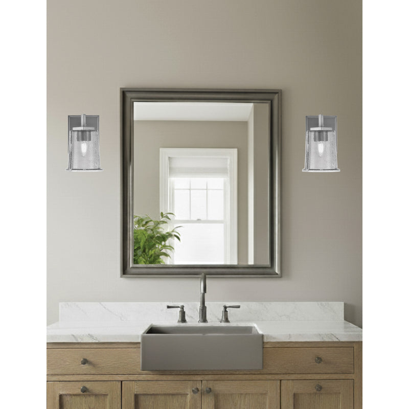 Toltec Franklin 9in 1-Light Wall Sconce | Modern Graphite and Smoke Bubble Glass | Bedroom & Hallway Accent Light | Model 1211-GP-5032