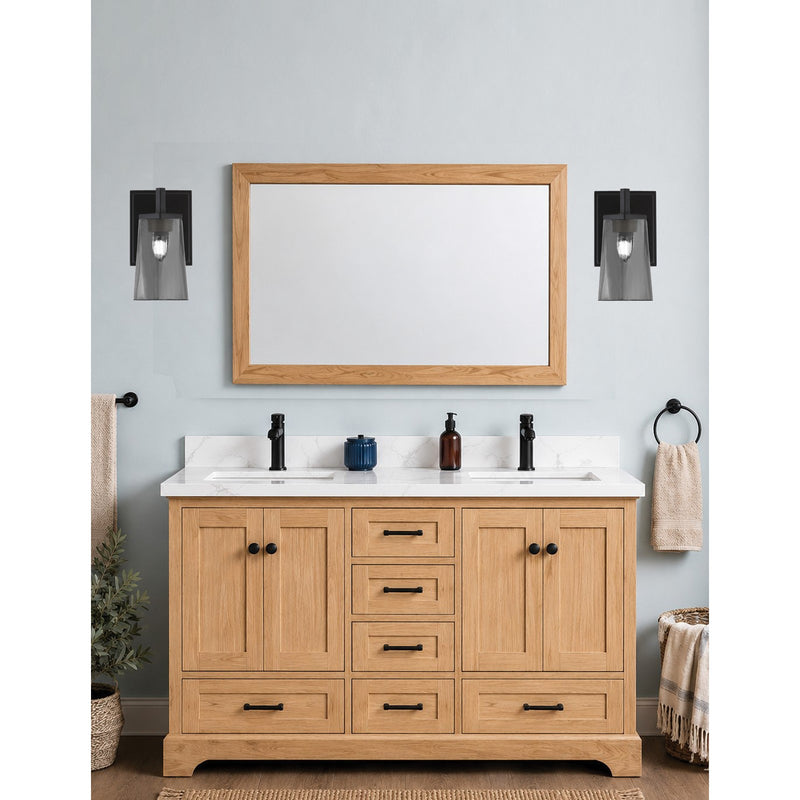 Toltec Franklin 10in 1-Light Wall Sconce | Modern Matte Black and Smoke Bubble Glass | Bathroom & Hallway Accent Light | Model 1211-MB-262