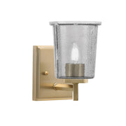 Toltec Franklin 9in 1-Light Wall Sconce | New Age Brass and Smoke Bubble Glass | Bathroom & Hallway | 4.5 x 6 x 9 in | Model 1211-NAB-5032