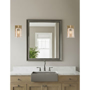 Toltec Franklin 9in 1-Light Wall Sconce | New Age Brass and Amber Bubble Glass | Bathroom & Hallway | 4.5 x 6 x 9 in | Model 1211-NAB-5033