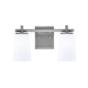 Toltec Franklin 2-Light Bath Bar | Graphite and White Opal Glass | Bathroom Vanity Light | 6.25 x 8.75 in | Model 1212-GP-261