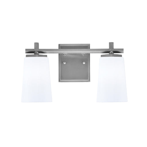 Toltec Franklin 2-Light Bath Bar | Graphite and White Opal Glass | Bathroom Vanity Light | 6.25 x 8.75 in | Model 1212-GP-261