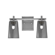 Toltec Franklin 2-Light Bath Bar | Graphite and Smoke Bubble Glass | Bathroom Vanity Light | 6.25 x 8.75 in | Model 1212-GP-262