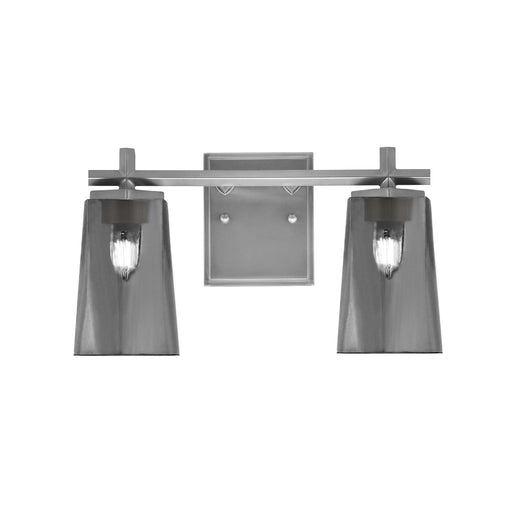 Toltec Franklin 2-Light Bath Bar | Graphite and Smoke Bubble Glass | Bathroom Vanity Light | 6.25 x 8.75 in | Model 1212-GP-262
