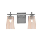 Toltec Franklin 2-Light Bath Bar | Graphite and Amber Gradient Glass | Bathroom Vanity Light | 6.25 x 8.75 in | Model 1212-GP-263