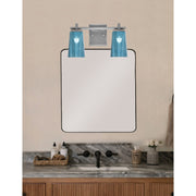 Toltec Franklin 8.75in 2-Light Bath Bar | Modern Graphite Steel and Blue Gradient Glass | Bathroom Vanity Light | 6.25 x 8.75 in | Model 1212-GP-265