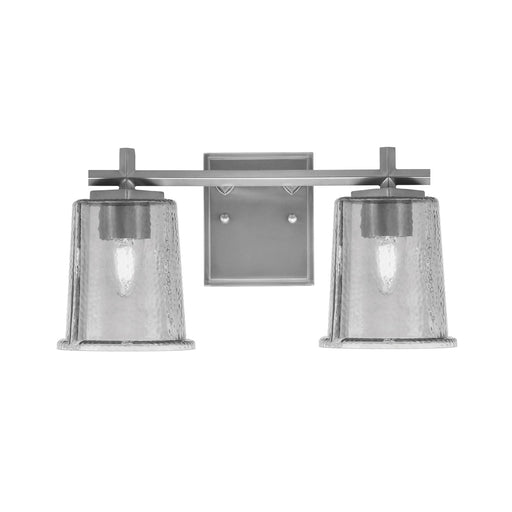 Toltec Franklin 7.75in 2-Light Bath Bar | Modern Graphite Steel and Smoke Bubble Glass | Bathroom Vanity Light | 6.75 x 7.75 in | Model 1212-GP-5032