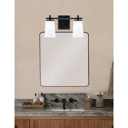 Toltec Franklin 2-Light Bath Bar | Modern Matte Black Steel and White Opal Glass | Bathroom Vanity & Powder Room | 6.25 x 8.75 in | Model 1212-MB-261