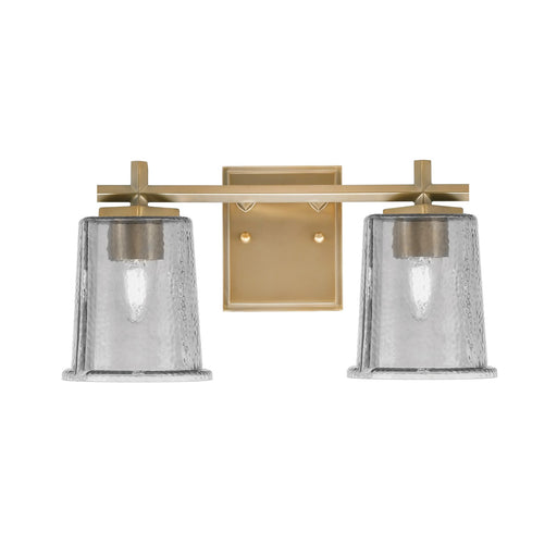 Toltec Franklin 2-Light Bath Bar | New Age Brass and Smoke Bubble Glass | Bathroom Vanity Light | 6.75 x 7.75 in | Model 1212-NAB-5032