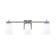 Toltec Franklin 3-Light Bath Bar | Graphite and White Opal Glass | Bathroom Vanity Light | 5.5 x 11.25 in | Model 1213-GP-261
