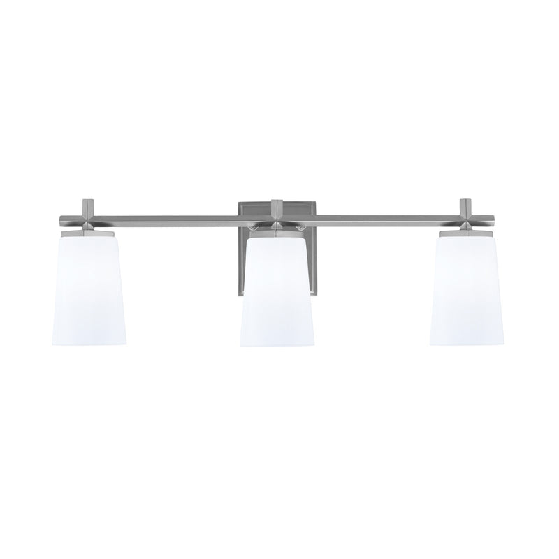 Toltec Franklin 3-Light Bath Bar | Graphite and White Opal Glass | Bathroom Vanity Light | 5.5 x 11.25 in | Model 1213-GP-261