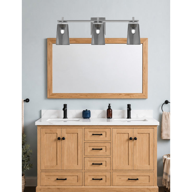 Toltec Franklin 3-Light Bath Bar | Graphite and White Opal Glass | Bathroom Vanity Light | 5.5 x 11.25 in | Model 1213-GP-261