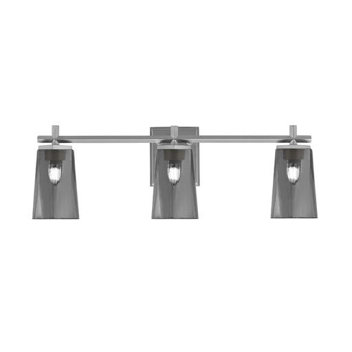 Toltec Franklin 3-Light Bath Bar | Graphite and Smoke Bubble Glass | Bathroom Vanity Light | 5.5 x 11.25 in | Model 1213-GP-262