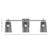Toltec Franklin 3-Light Bath Bar | Graphite and Smoke Bubble Glass | Bathroom Vanity Light | 5.5 x 11.25 in | Model 1213-GP-262