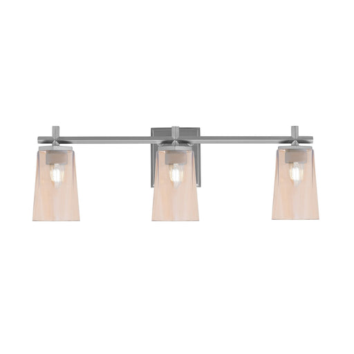 Toltec Franklin 11.25in 3-Light Bath Bar | Modern Graphite and Amber Gradient Glass | Bathroom Vanity & Powder Room | 5.5 x 11.25 in | Model 1213-GP-263