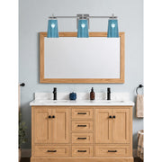 Toltec Franklin 11.25in 3-Light Bath Bar | Modern Graphite and Blue Gradient Glass | Bathroom Vanity & Powder Room | 5.5 x 11.25 in | Model 1213-GP-265