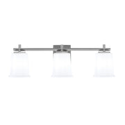 Toltec Franklin 10.25in 3-Light Bath Bar | Modern Graphite and White Opal Glass | Bathroom Vanity & Powder Room | 5.5 x 10.25 in | Model 1213-GP-5031
