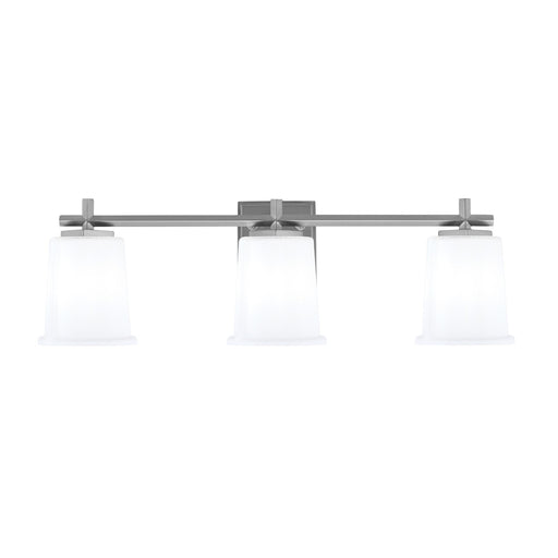 Toltec Franklin 10.25in 3-Light Bath Bar | Modern Graphite and White Opal Glass | Bathroom Vanity & Powder Room | 5.5 x 10.25 in | Model 1213-GP-5031