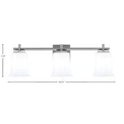 Toltec Franklin 10.25in 3-Light Bath Bar | Modern Graphite and White Opal Glass | Bathroom Vanity & Powder Room | 5.5 x 10.25 in | Model 1213-GP-5031