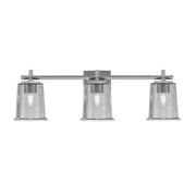 Toltec Franklin 10.25in 3-Light Bath Bar | Modern Graphite and Smoke Bubble Glass | Bathroom Vanity & Powder Room | 5.5 x 10.25 in | Model 1213-GP-5032