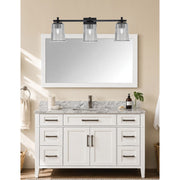 Toltec Franklin 10in 3-Light Bath Bar | Modern Matte Black and Smoke Bubble Glass | Bathroom Vanity Light | 5.5 x 10.25 in | Model 1213-MB-5032