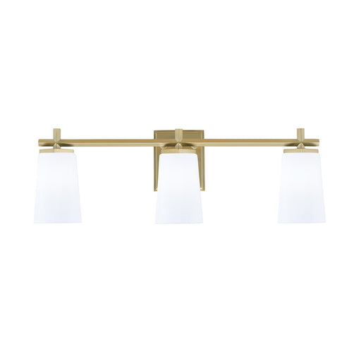 Toltec Franklin 3-Light Bath Bar | New Age Brass and White Opal Glass | Bathroom Vanity | 5.5 x 11.25 in | Model 1213-NAB-261