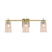 Toltec Franklin 3-Light Bath Bar | New Age Brass and Amber Gradient Glass | Bathroom Vanity | 5.5 x 11.25 in | Model 1213-NAB-263