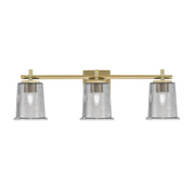 Toltec Franklin 3-Light Bath Bar | New Age Brass and Smoke Bubble Glass | Bathroom Vanity Light | 5.5 x 10.25 in | Model 1213-NAB-5032
