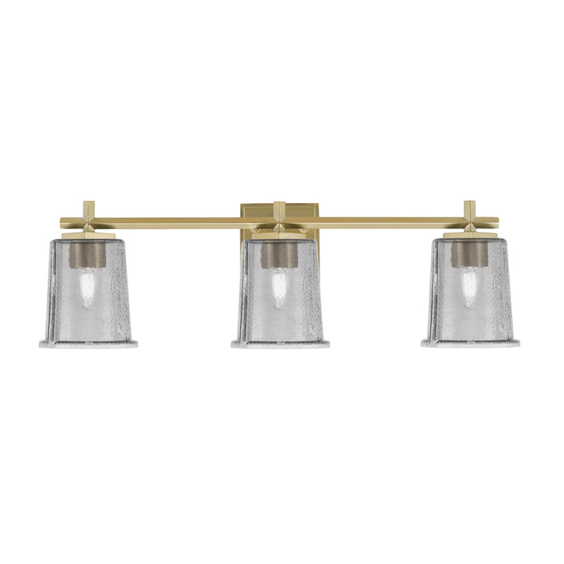 Toltec Franklin 3-Light Bath Bar | New Age Brass and Smoke Bubble Glass | Bathroom Vanity Light | 5.5 x 10.25 in | Model 1213-NAB-5032