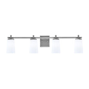 Toltec Franklin 4-Light Bath Bar | Graphite and White Opal Glass | Bathroom Vanity Light | 5.5 x 11.25 in | Model 1214-GP-261