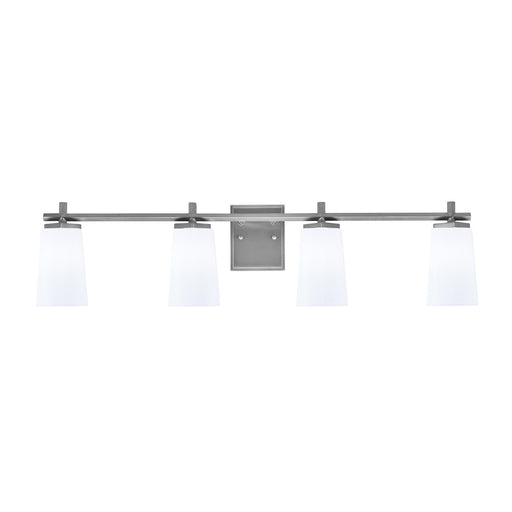 Toltec Franklin 4-Light Bath Bar | Graphite and White Opal Glass | Bathroom Vanity Light | 5.5 x 11.25 in | Model 1214-GP-261