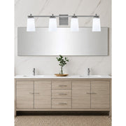 Toltec Franklin 4-Light Bath Bar | Graphite and White Opal Glass | Bathroom Vanity Light | 5.5 x 11.25 in | Model 1214-GP-261