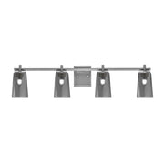 Toltec Franklin 4-Light Bath Bar | Graphite Steel and Smoke Bubble Glass | Bathroom & Powder Room Vanity Light | 11.25in H | Model 1214-GP-262