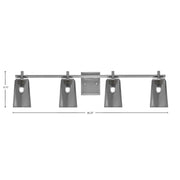 Toltec Franklin 4-Light Bath Bar | Graphite Steel and Smoke Bubble Glass | Bathroom & Powder Room Vanity Light | 11.25in H | Model 1214-GP-262
