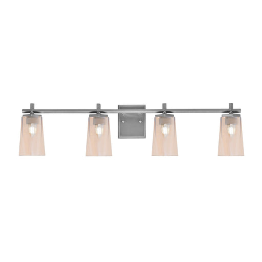 Toltec Franklin 4-Light Bath Bar | Graphite Steel and Amber Gradient Glass | Bathroom & Powder Room Vanity Light | 11.25in H | Model 1214-GP-263