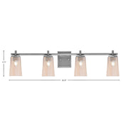 Toltec Franklin 4-Light Bath Bar | Graphite Steel and Amber Gradient Glass | Bathroom & Powder Room Vanity Light | 11.25in H | Model 1214-GP-263