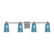 Toltec Franklin 4-Light Bath Bar | Graphite Steel and Blue Gradient Glass | Bathroom & Powder Room Vanity Light | 11.25in H | Model 1214-GP-265