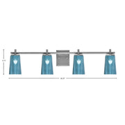 Toltec Franklin 4-Light Bath Bar | Graphite Steel and Blue Gradient Glass | Bathroom & Powder Room Vanity Light | 11.25in H | Model 1214-GP-265