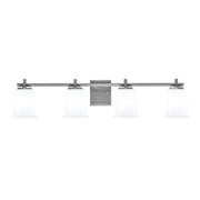 Toltec Franklin 4-Light Bath Bar | Graphite Steel and White Opal Glass | Bathroom & Powder Room Vanity Light | 10.25in H | Model 1214-GP-5031