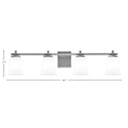 Toltec Franklin 4-Light Bath Bar | Graphite Steel and White Opal Glass | Bathroom & Powder Room Vanity Light | 10.25in H | Model 1214-GP-5031
